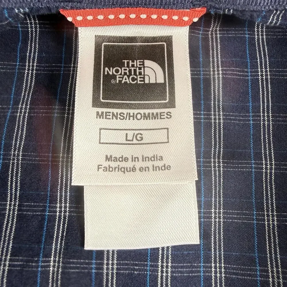 The North Face Shirt Men's L Short Sleeve Blue White Plaid Gorpcore Outdoors